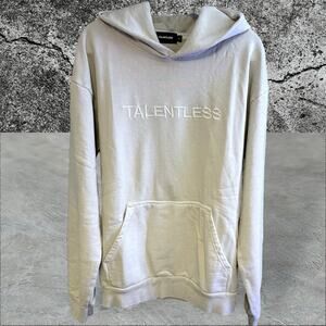 •N• TALENTLESS Embroidered Logo Hoodie in Bone • 2XL